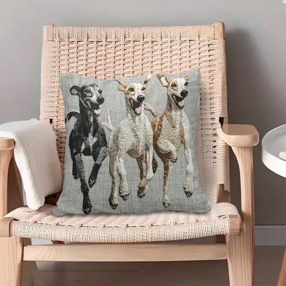 New Throw Pillow Cover Greyhound IG Sighthound Whippet Dog 18x18 - Picture 1 of 4